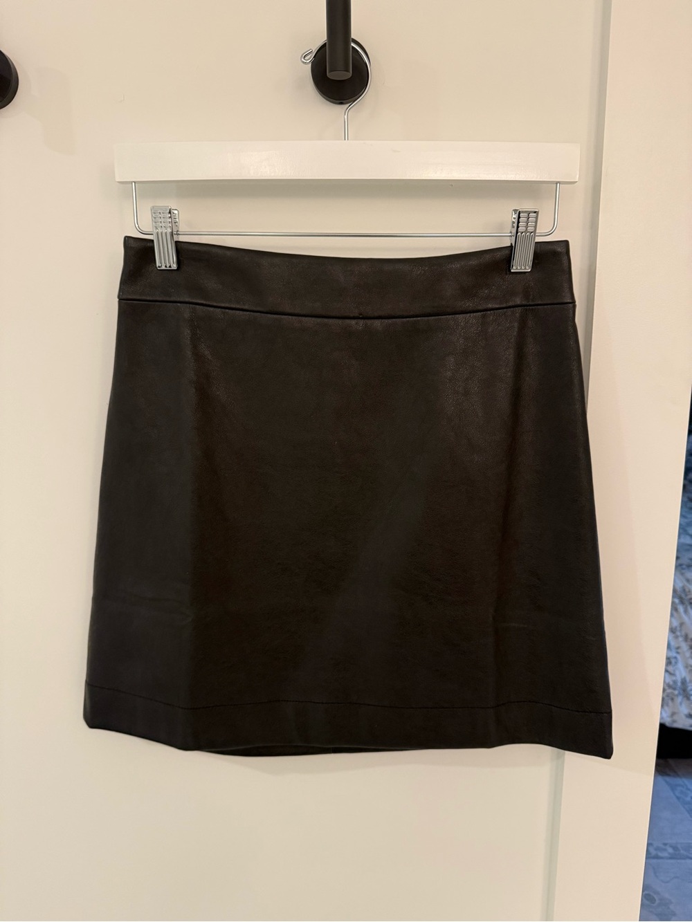 J. Crew Black Feaux Leather High Waisted Skirt Size 4